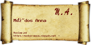 Módos Anna névjegykártya